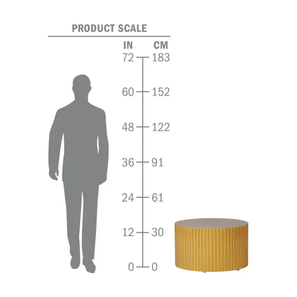 Scalloped Zanzibar Gold Outdoor Luxury Concrete Coffee Table