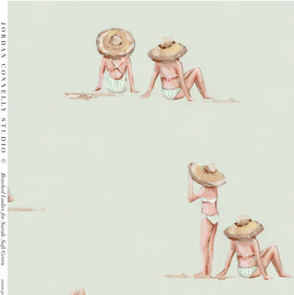 Beached Ladies for Sarah in Melon Wallpaper