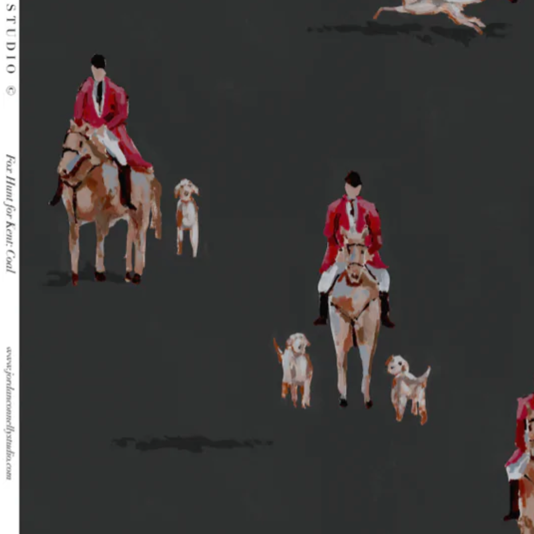 Fox Hunt for Kent in Coal Wallpaper