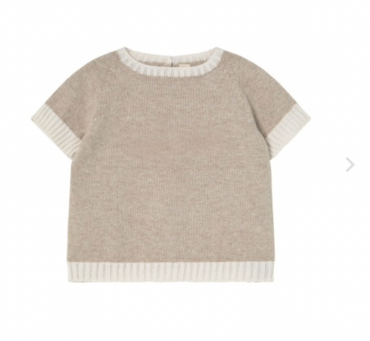 LI + ME - Knit Short Sleeve Top, Cream Toasted