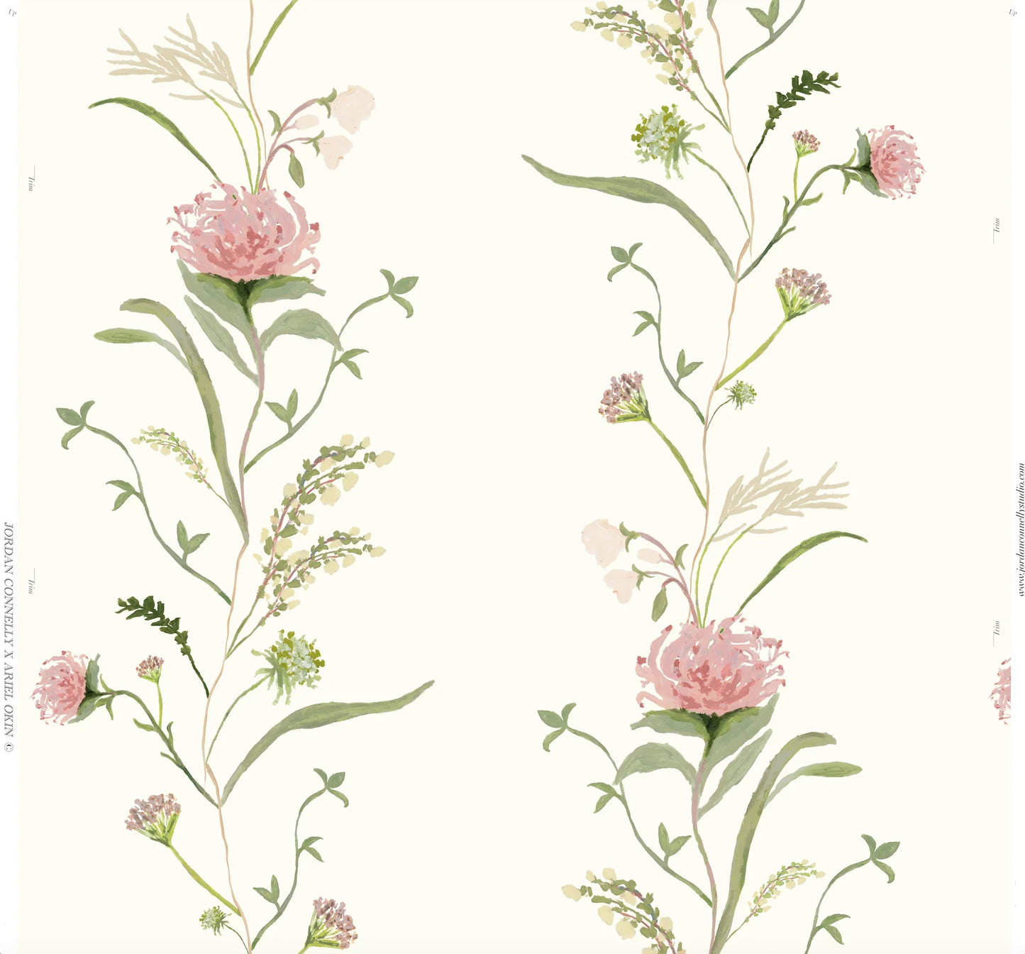 French Vine in Rose Garden Wallpaper