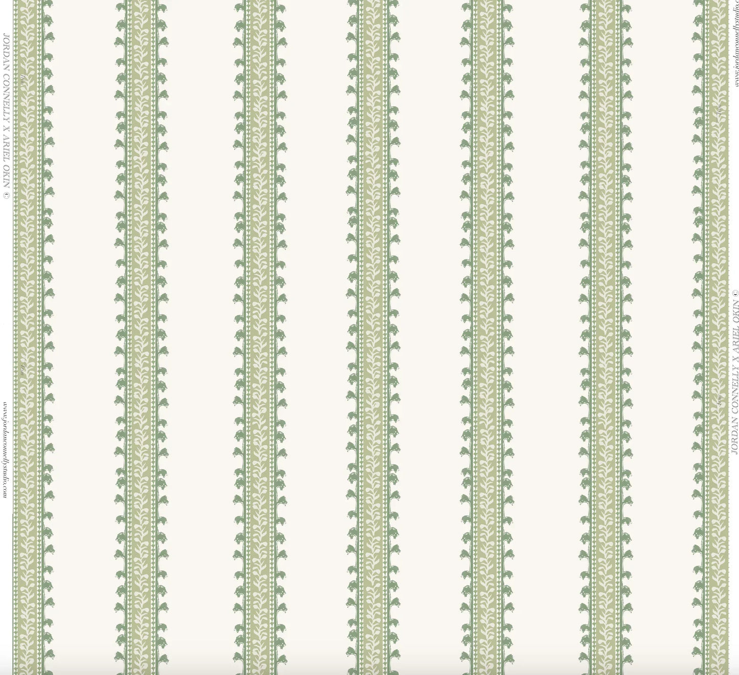 Forged Vine in Green- Fabric
