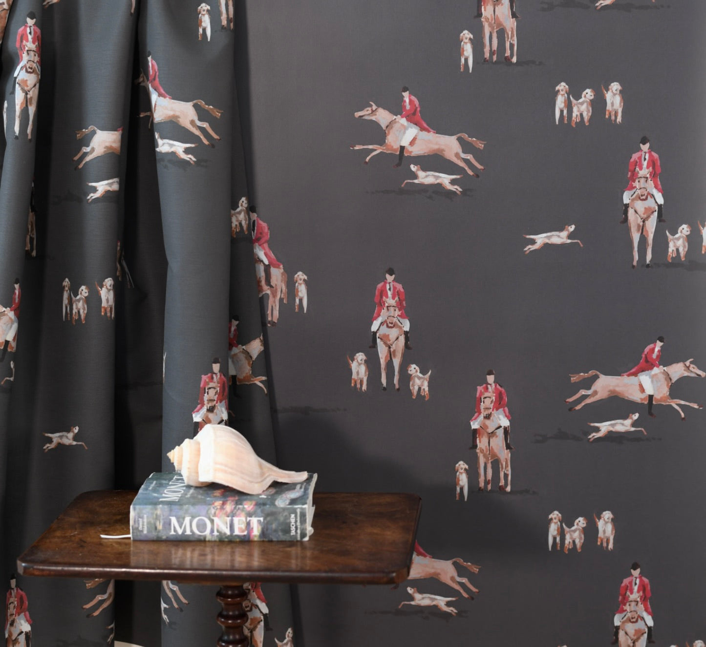 Fox Hunt for Kent in Coal Wallpaper