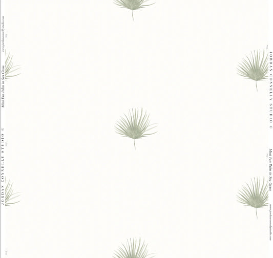 Mini Palm Frond in Sea Grass- Fabric