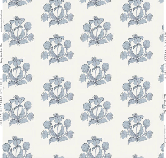 Peony Bundle in Blue- Fabric
