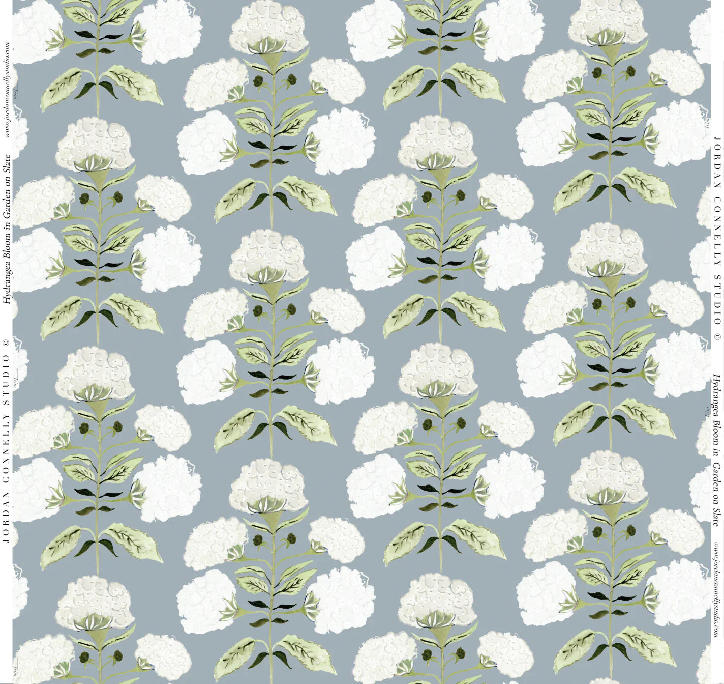 Hydrangea Bloom in Garden on Slate- Fabric