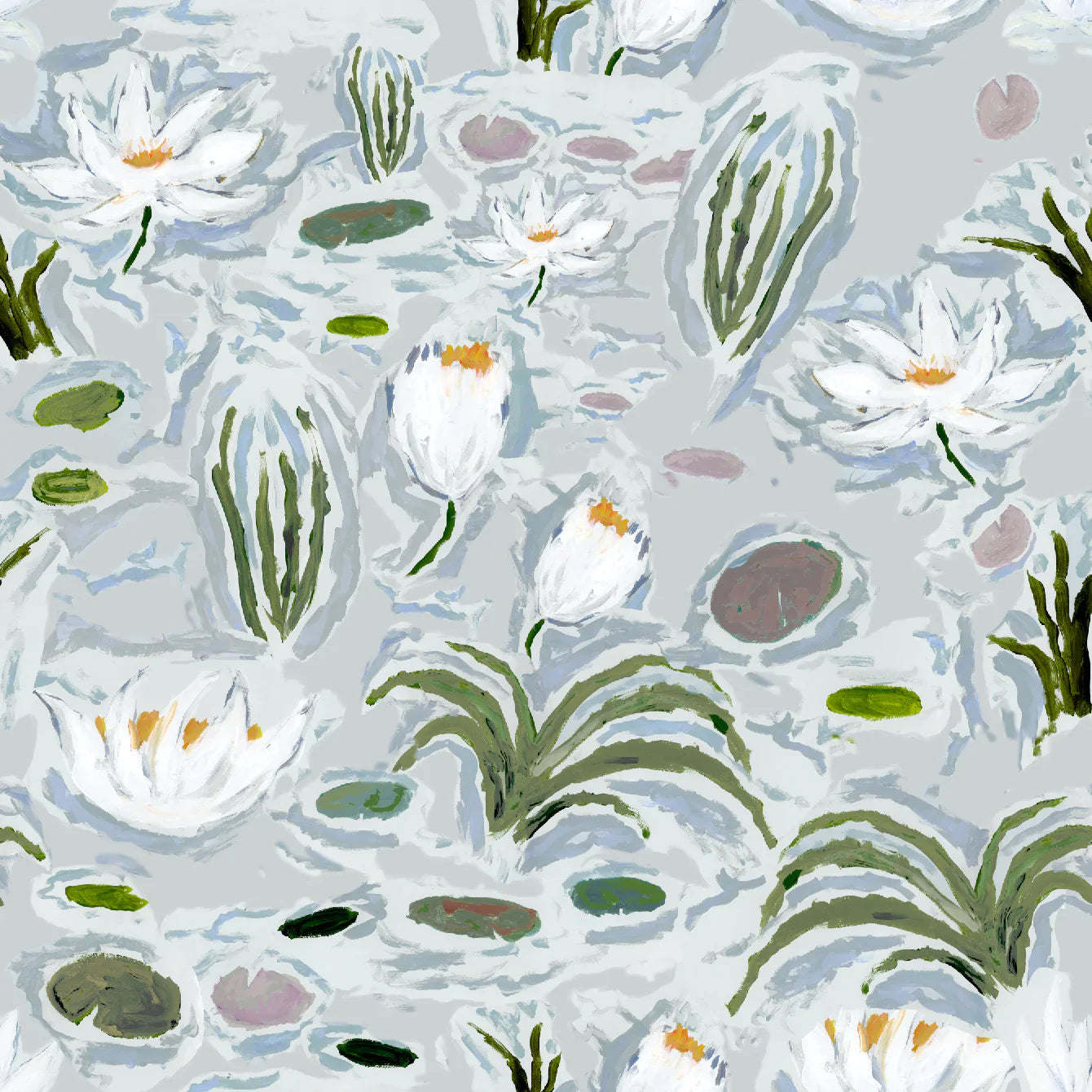 Waterlilies in Blue- Fabric