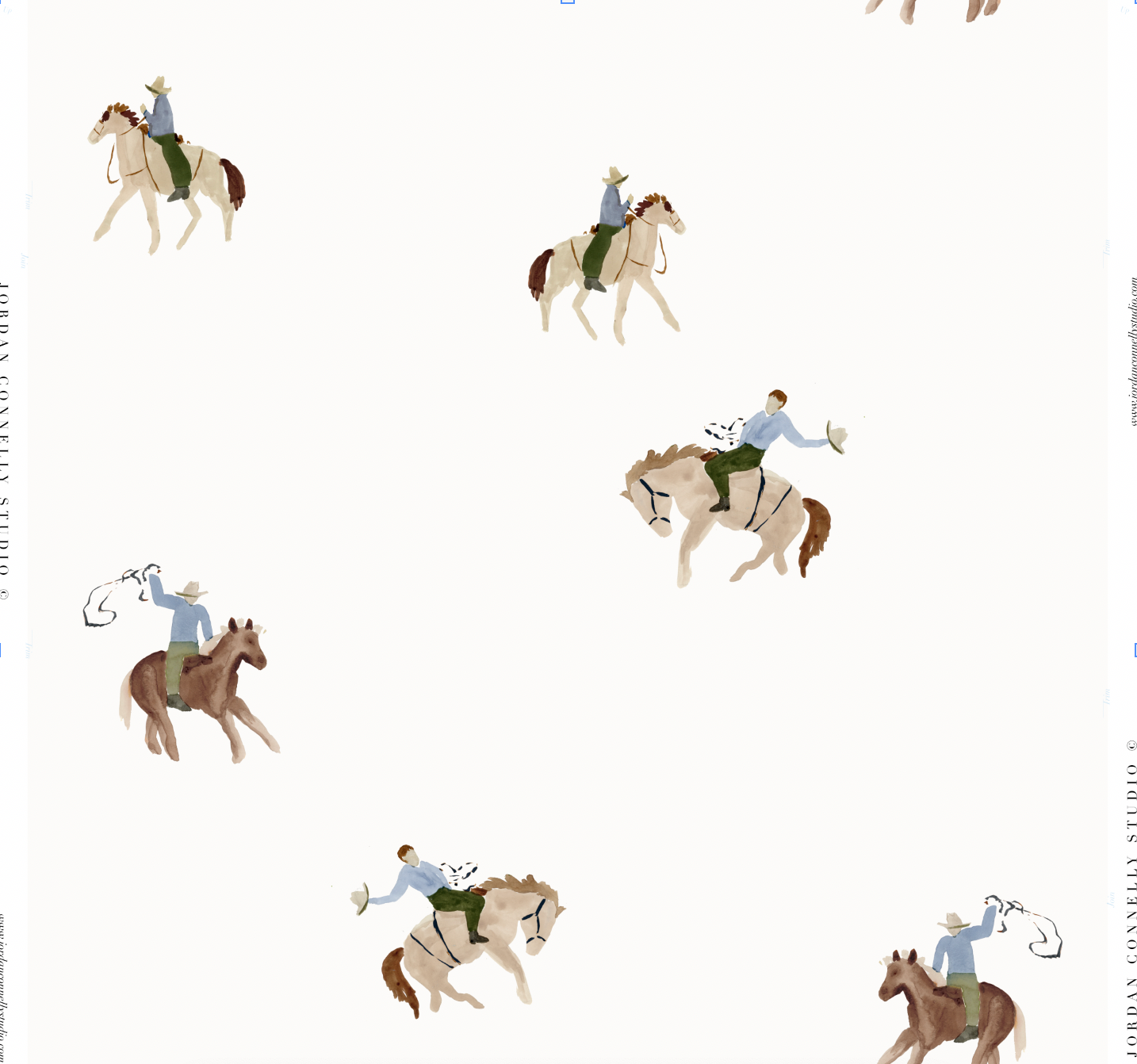 Cowboy Rodeo in Blue Wallpaper