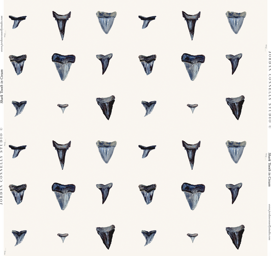 Shark Tooth in Cream Wallpaper