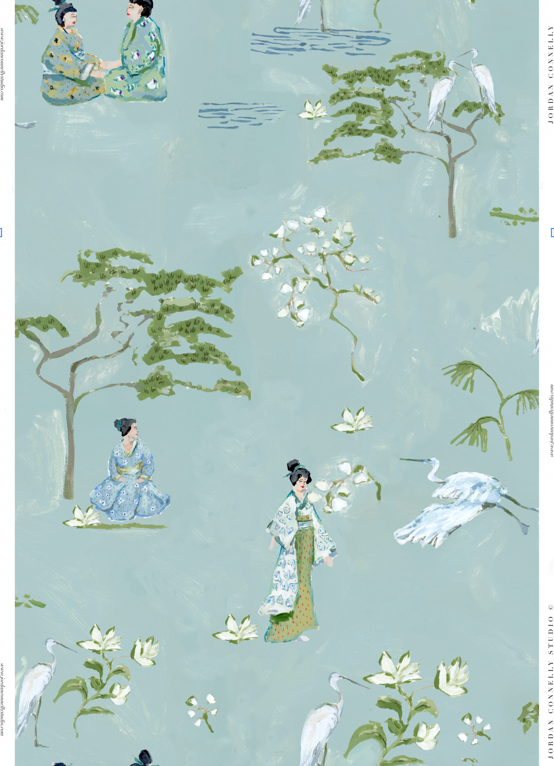 Bettie in Blue-Green Wallpaper