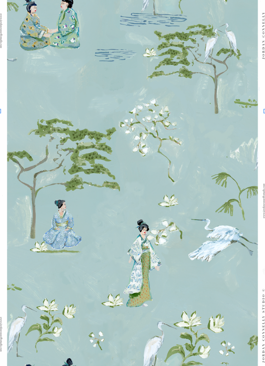 Bettie in Blue-Green Wallpaper