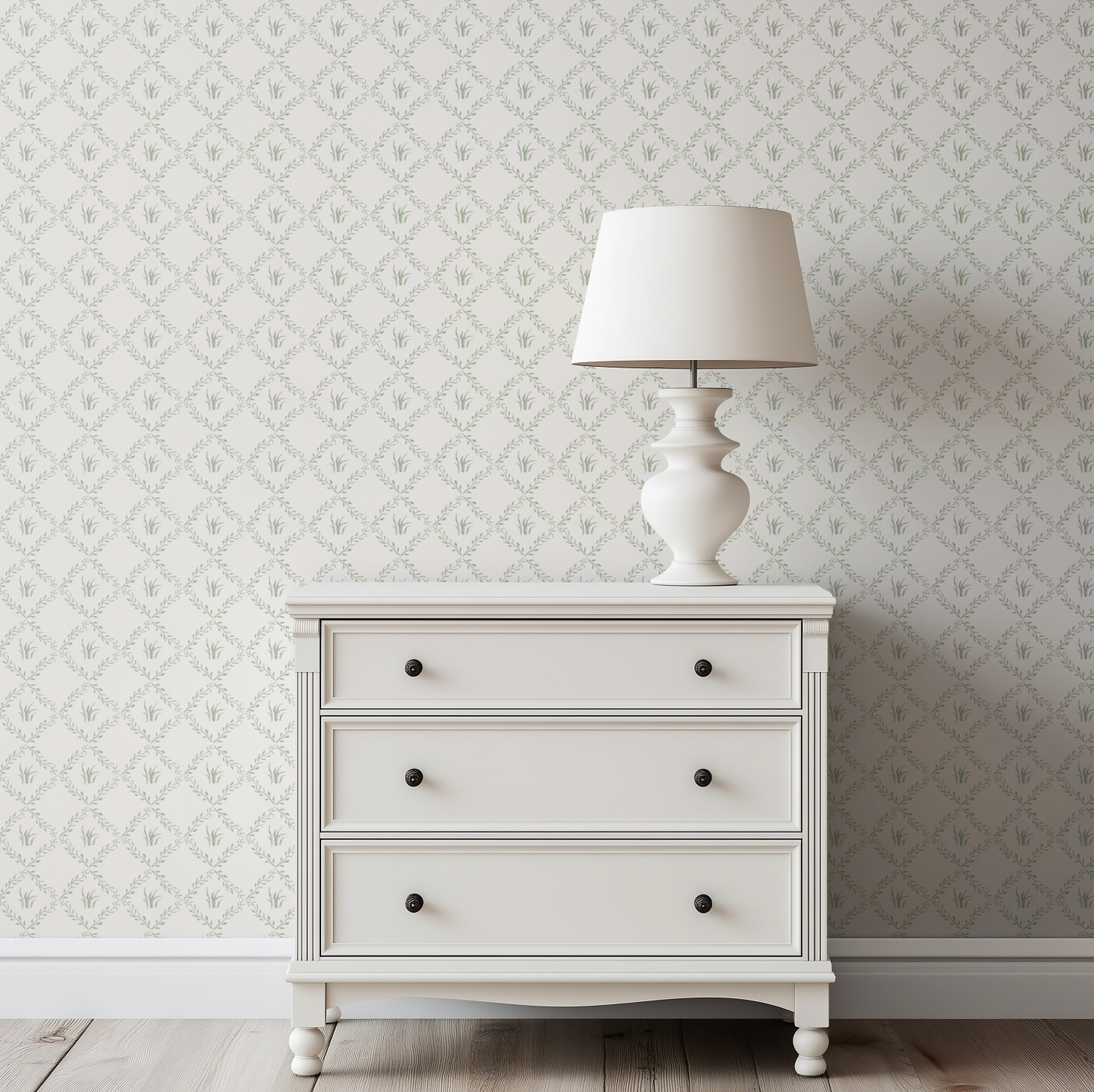 Garden Trellis in Cream Wallpaper