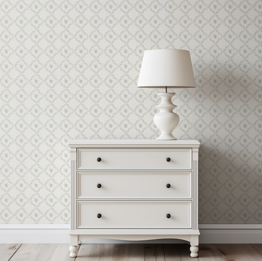 Garden Trellis in Cream Wallpaper