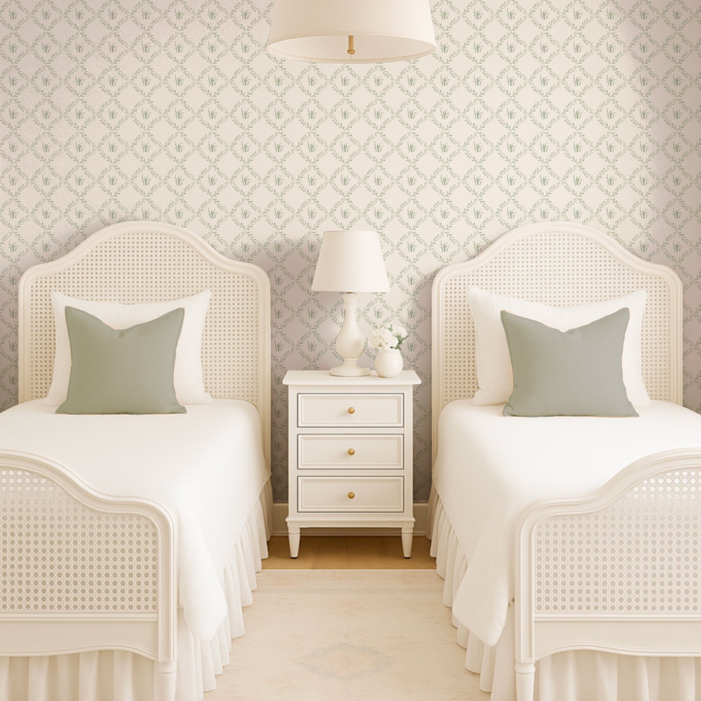 Garden Trellis in Cream Wallpaper