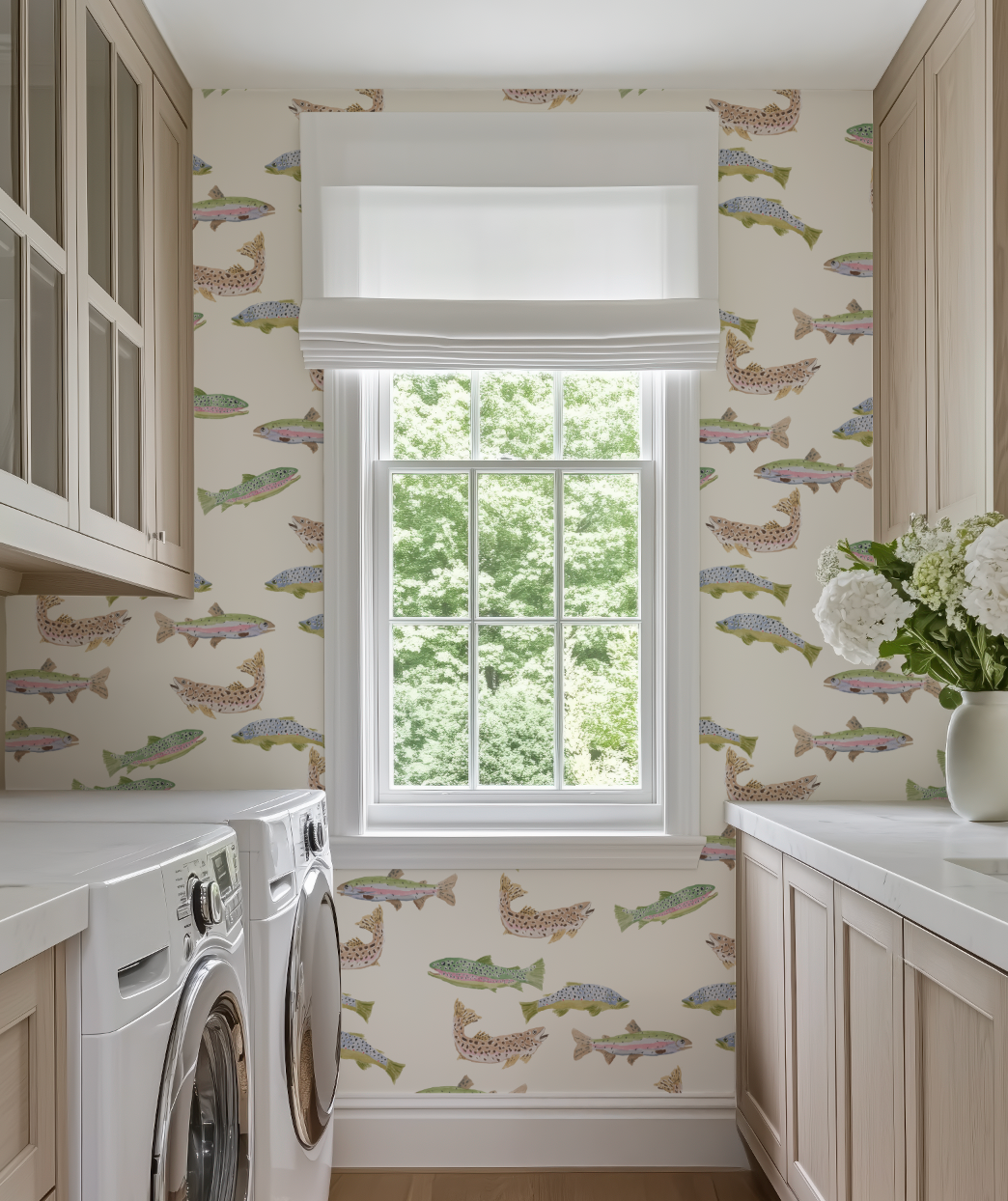 Tight Lines in Cream Wallpaper