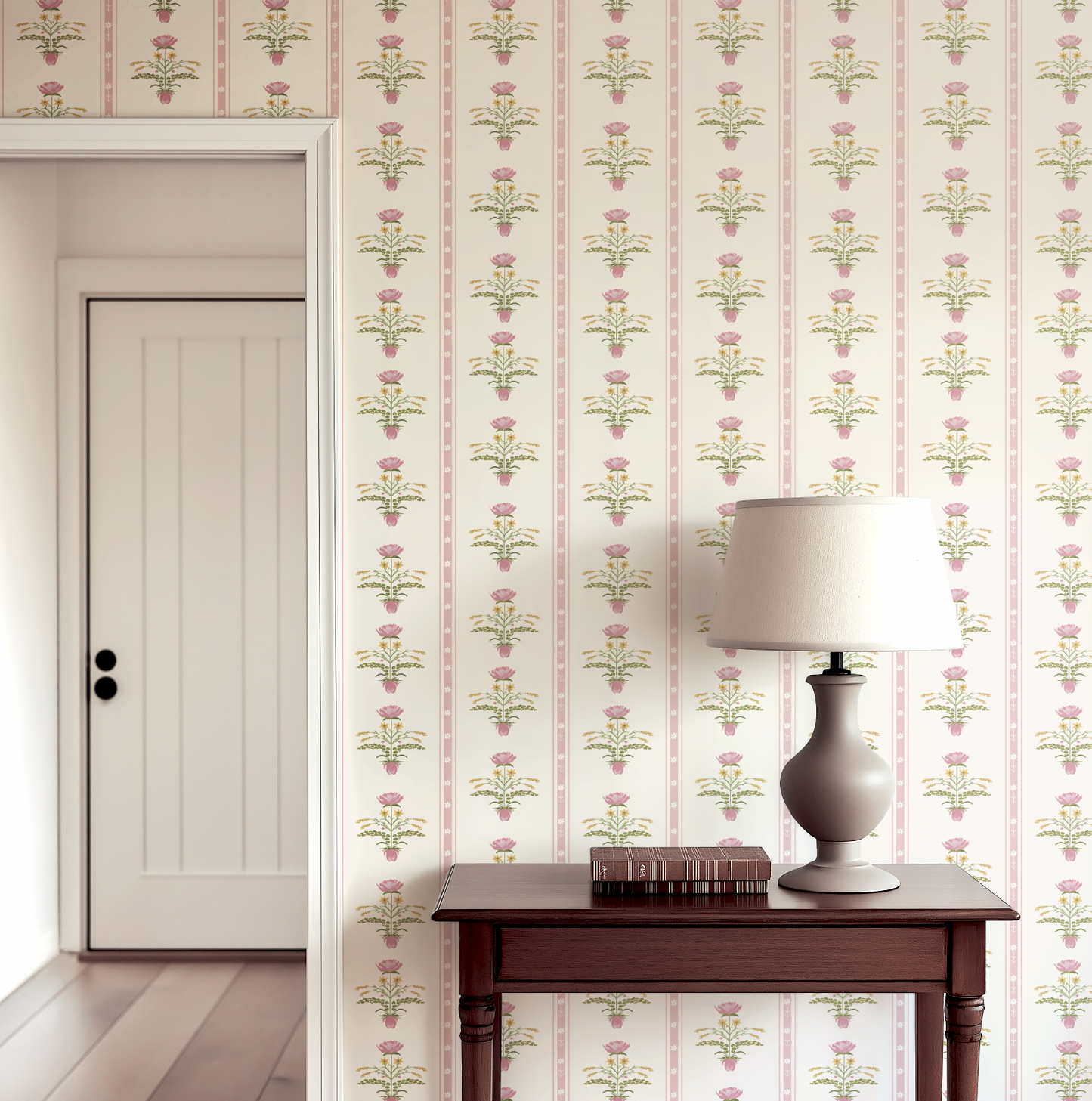 Lotus Garden in Rose Wallpaper