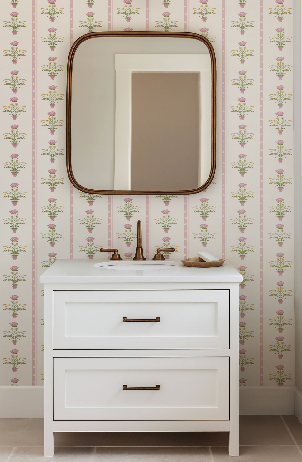 Lotus Garden in Rose Wallpaper