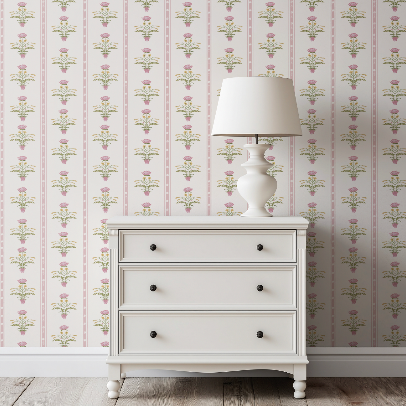 Lotus Garden in Rose Wallpaper