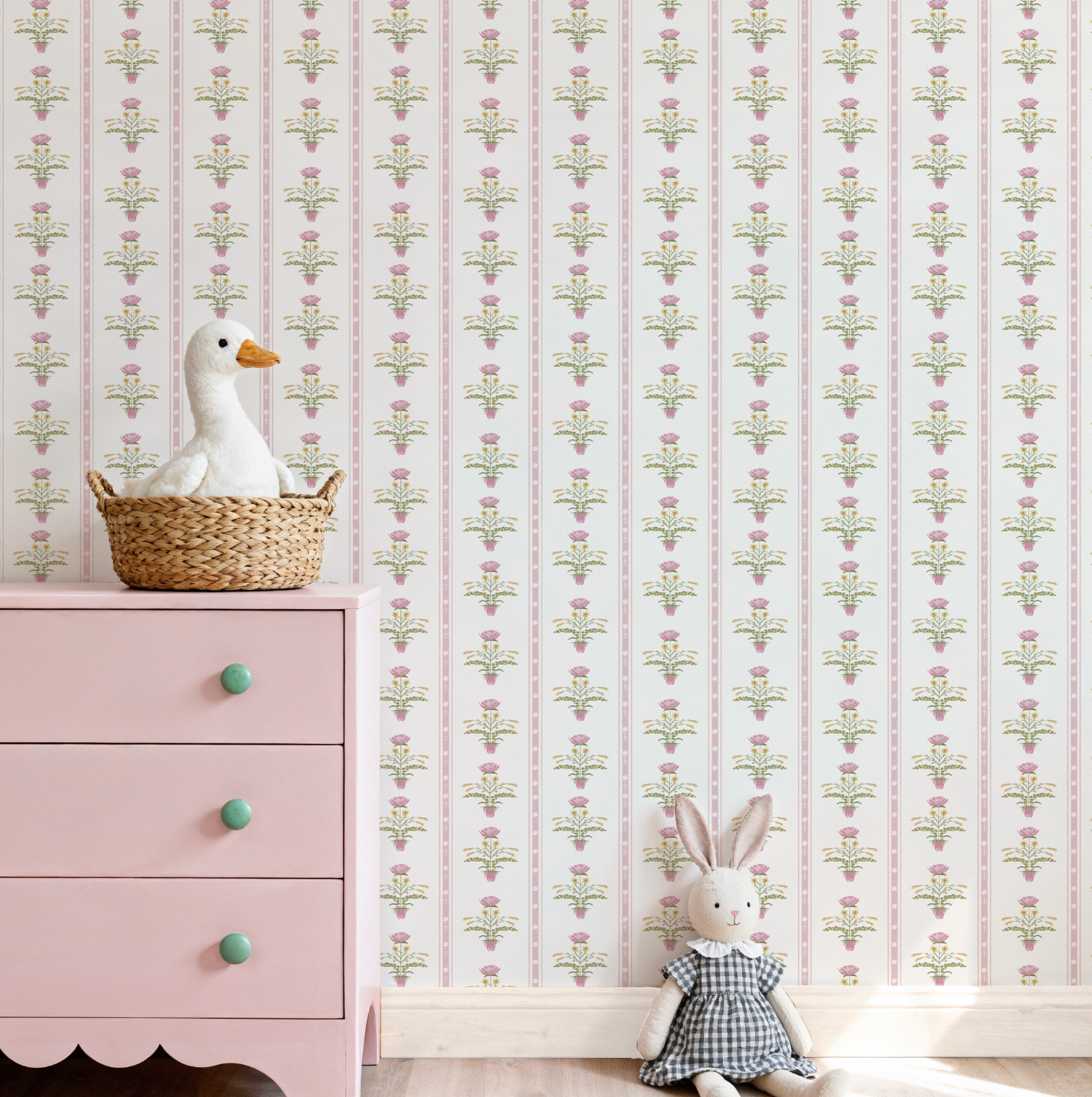Lotus Garden in Rose Wallpaper