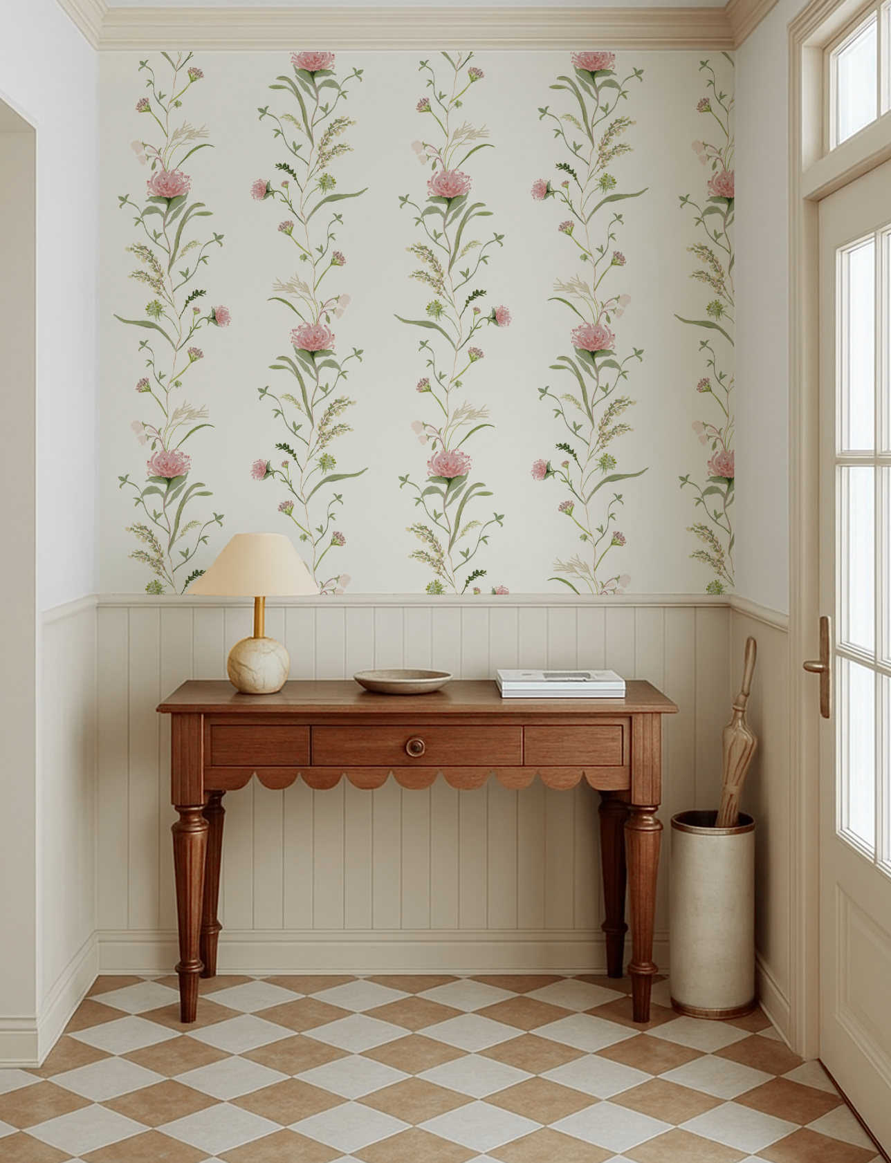 French Vine in Rose Garden Wallpaper