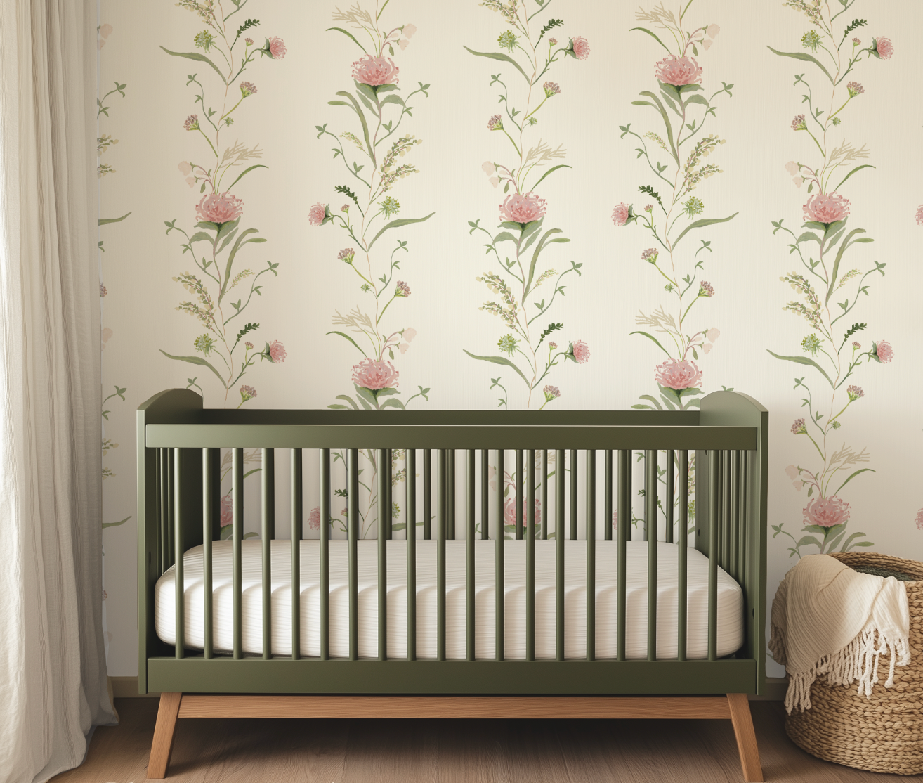 French Vine in Rose Garden Wallpaper