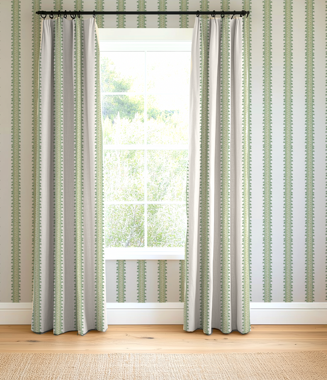 Forged Vine in Green Wallpaper