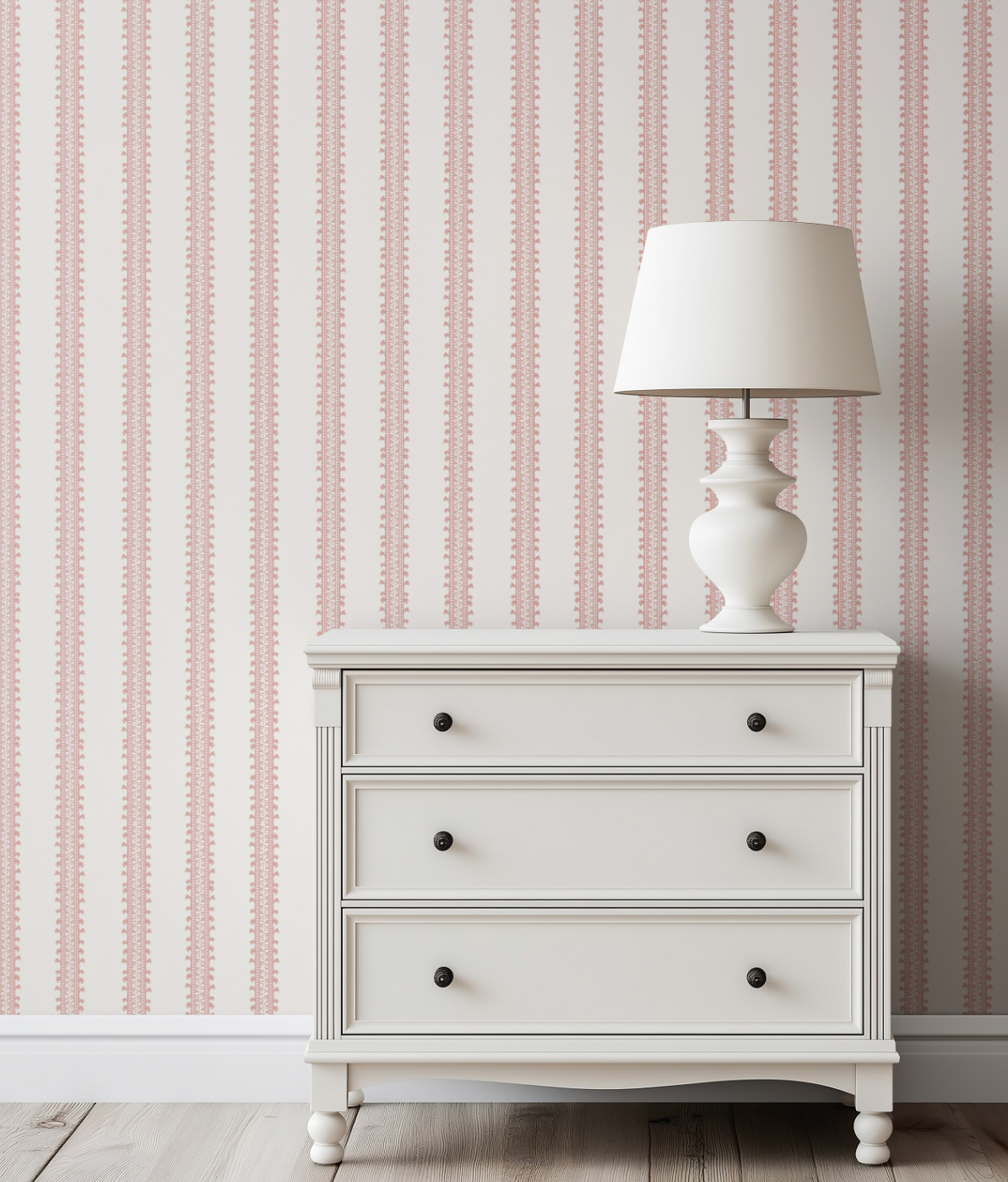 Forged Vine in Rose Wallpaper