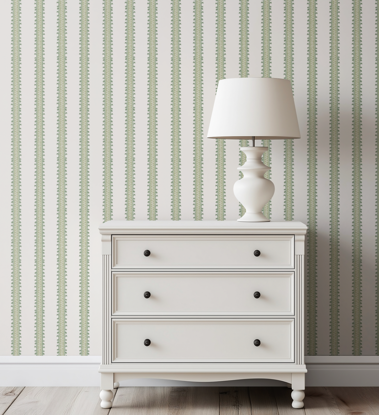 Forged Vine in Green Wallpaper
