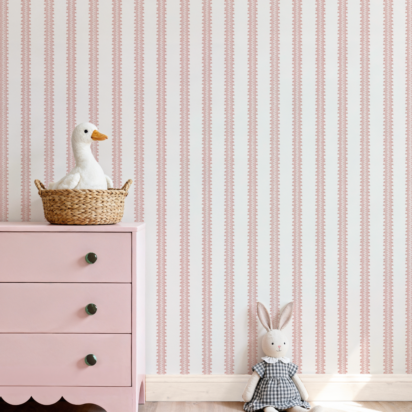 Forged Vine in Rose Wallpaper