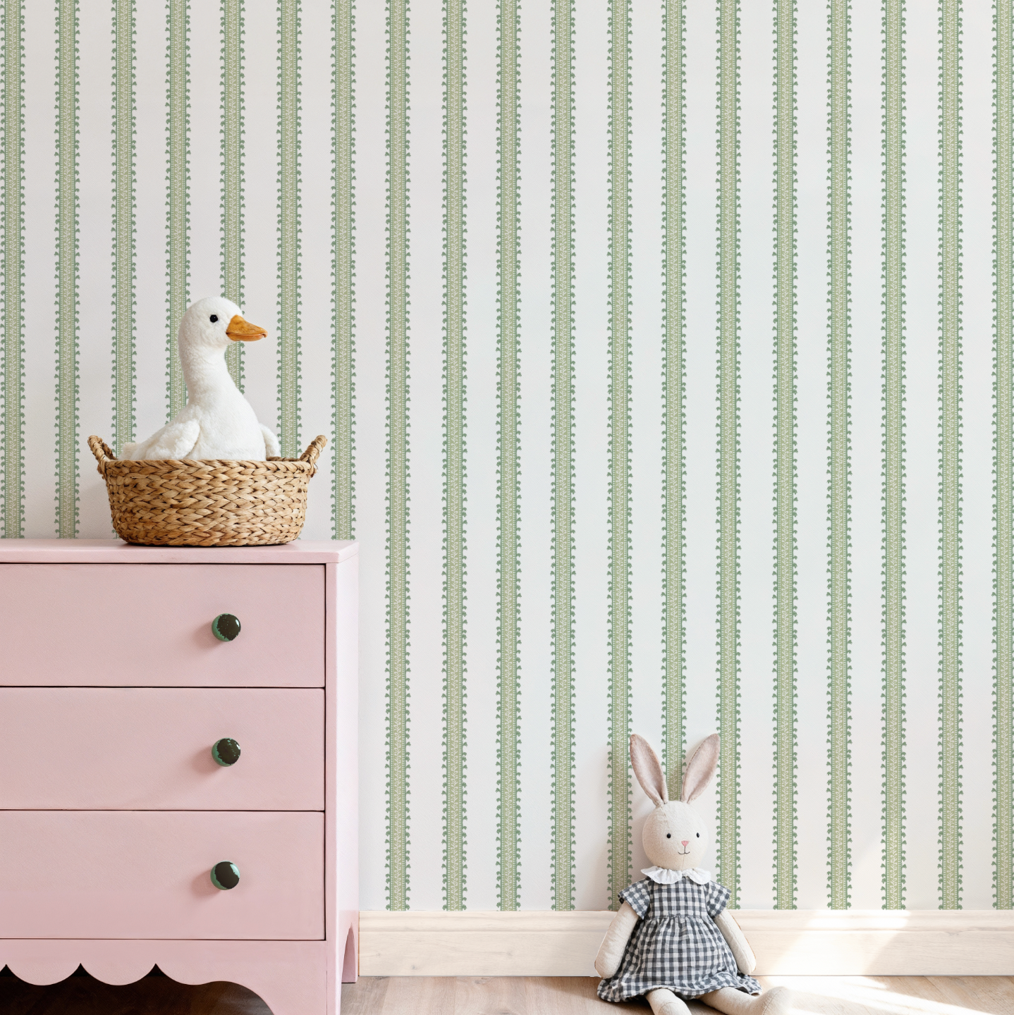 Forged Vine in Green Wallpaper
