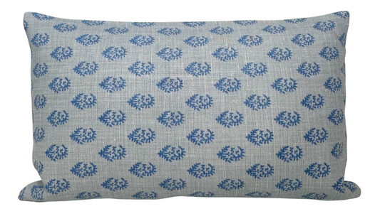 Rajmata Pillow Cover in Mist Indigo, Peter Dunham Textiles