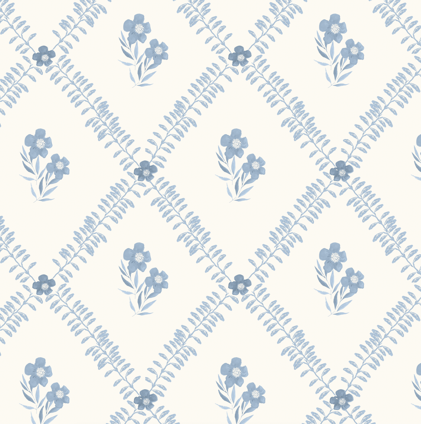 Camellia Room in White Wallpaper