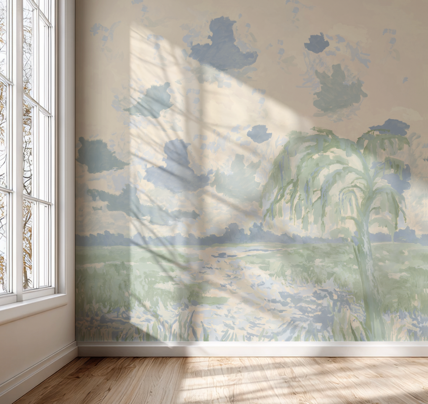 A La Mer in Garden Mural (repeating)- Wallpaper