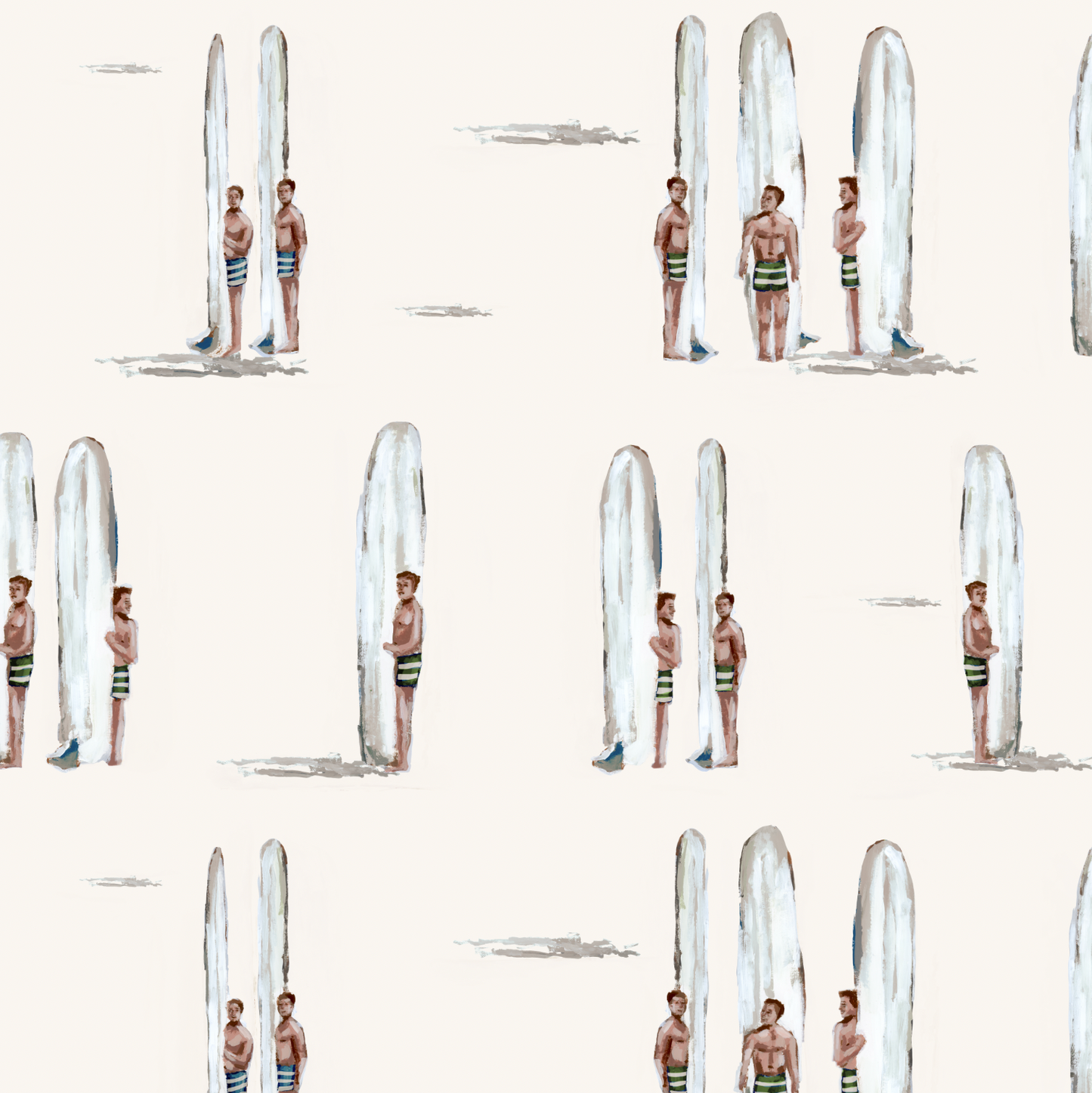 Surfers for Charlie in Antique Wallpaper