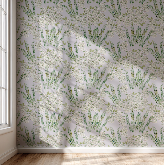 Foxglove Vine in Lavender Wallpaper