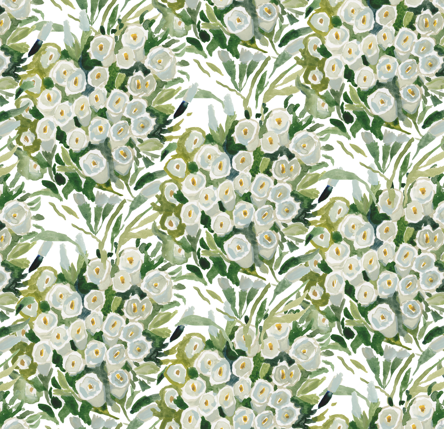 Canterbury Bells in Green Wallpaper