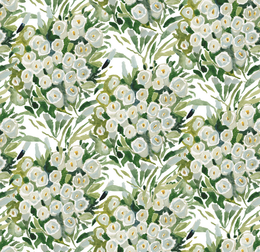 Canterbury Bells in Green Wallpaper
