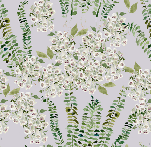 Foxglove Vine in Lavender Wallpaper