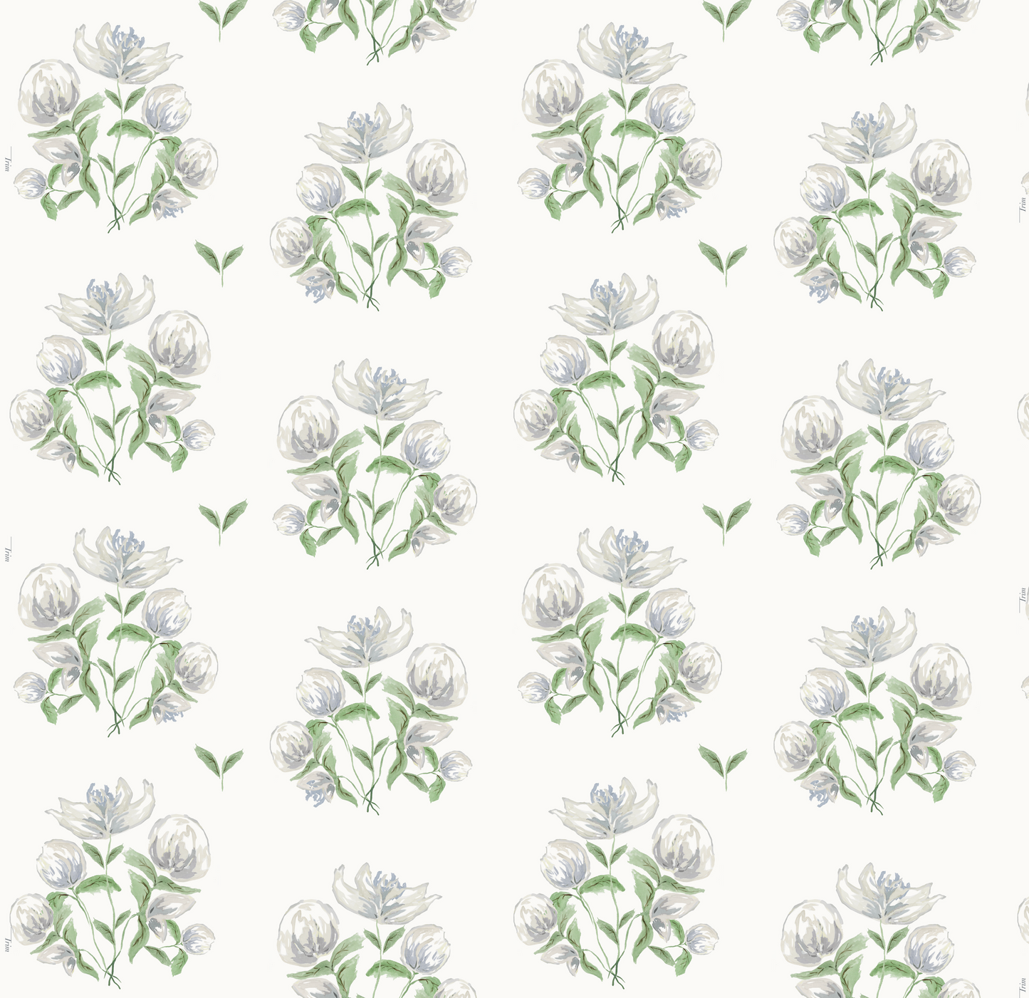 Peonies in White Wallpaper
