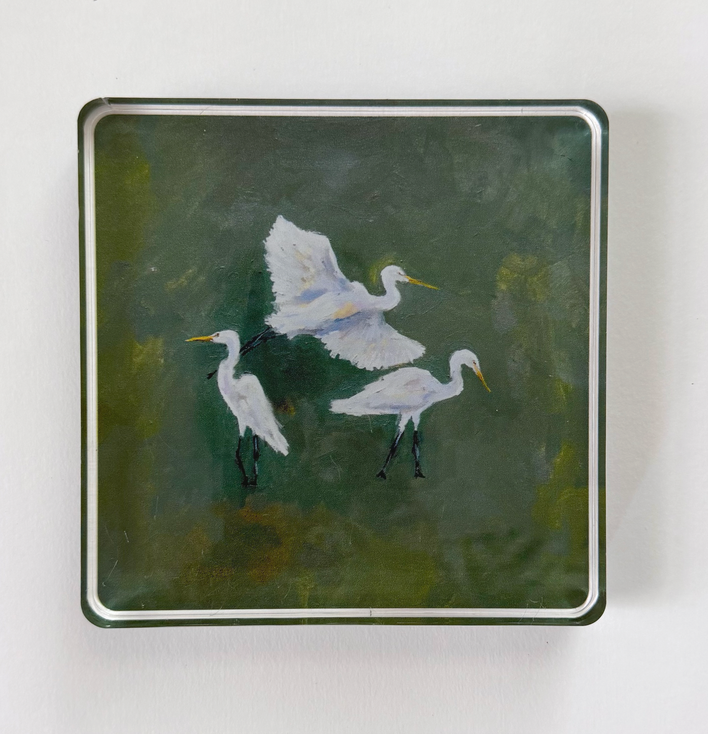 Egret Trio Acrylic Art Block