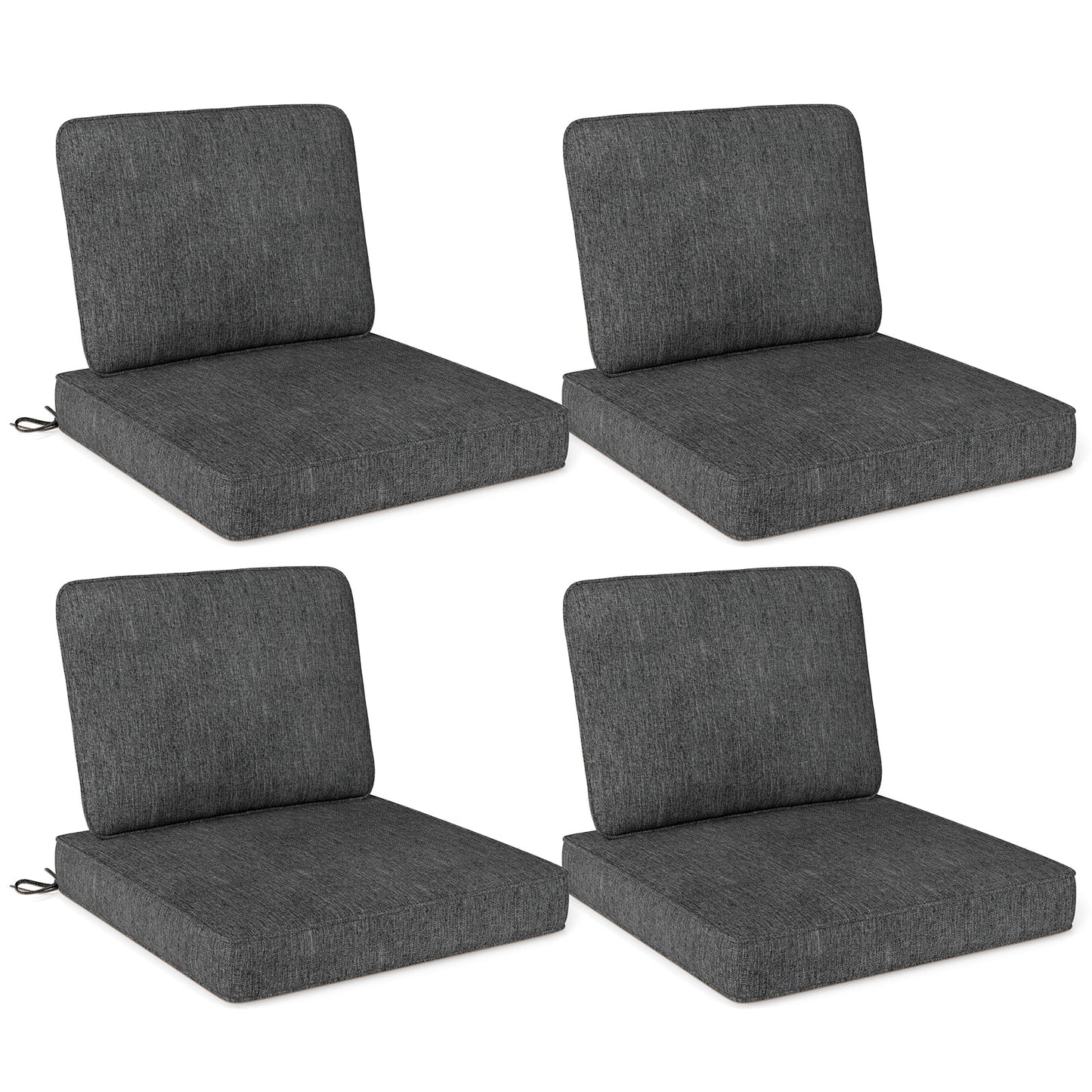 Set of 4 Outdoor Patio Cushion Set with Removable Covers