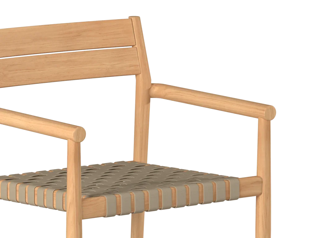 Siena Teak Woven Stackable Patio Armchair 4PC