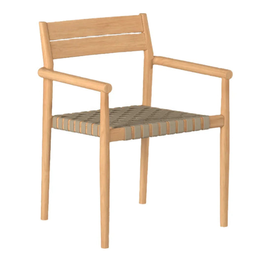 Siena Teak Woven Stackable Patio Armchair 4PC