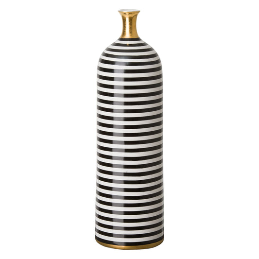 Siena White Stripe Ceramic Bottle