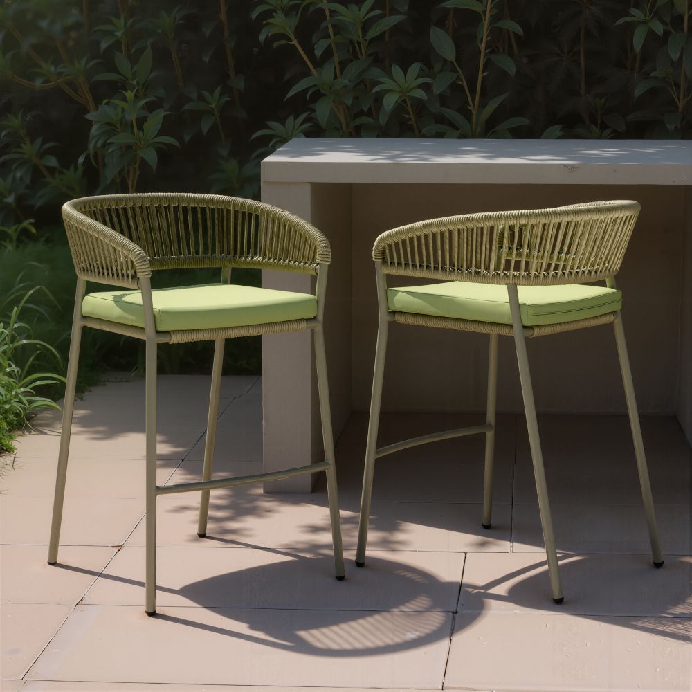 Skye Olefin Fabric Outdoor Barstool 2PC