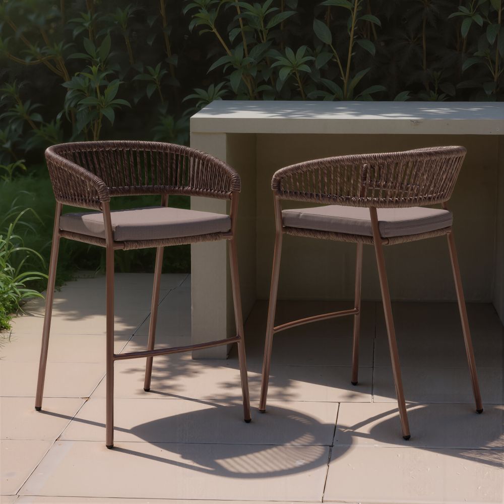 Skye Olefin Fabric Outdoor Barstool 2PC