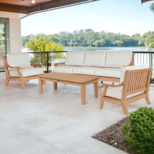 ** Sonoma Teak Deep Outdoor Couch with Sunbrella Cushions