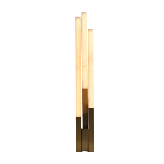 Staggered Natural Alabaster Pillar Floor Lamp