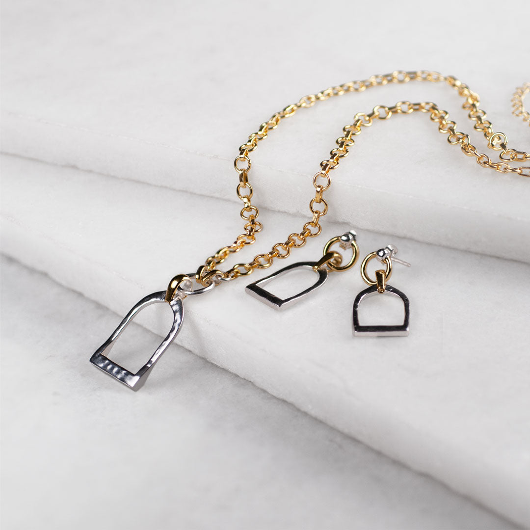 Denby - Riding Stirrup Earring in Two Tone