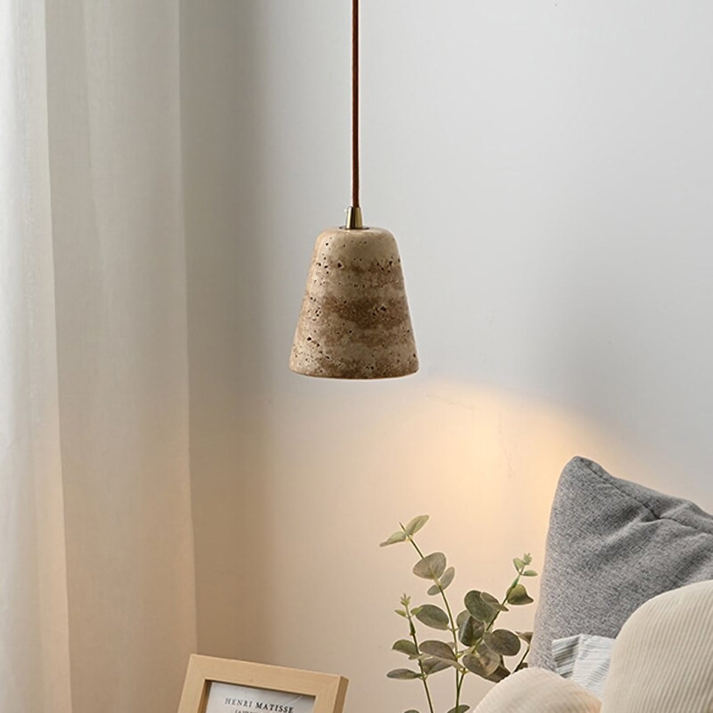 Travertine Cone Pendant Light